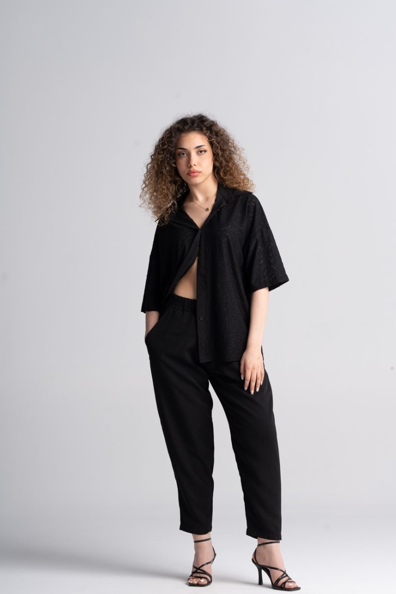 TOM2 BLACK LACE SHIRT