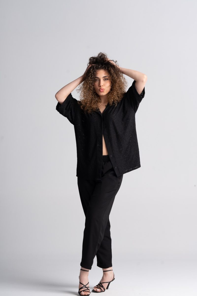 TOM2 BLACK LACE SHIRT