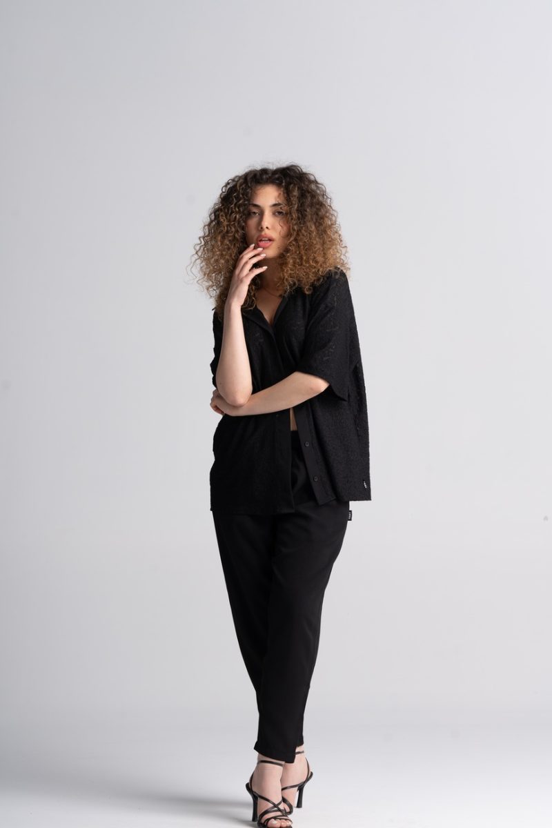 TOM2 BLACK LACE SHIRT