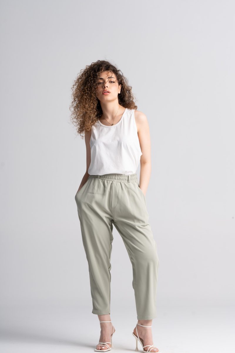 TROUSERS WITH REGULAR FIT ELASTIC