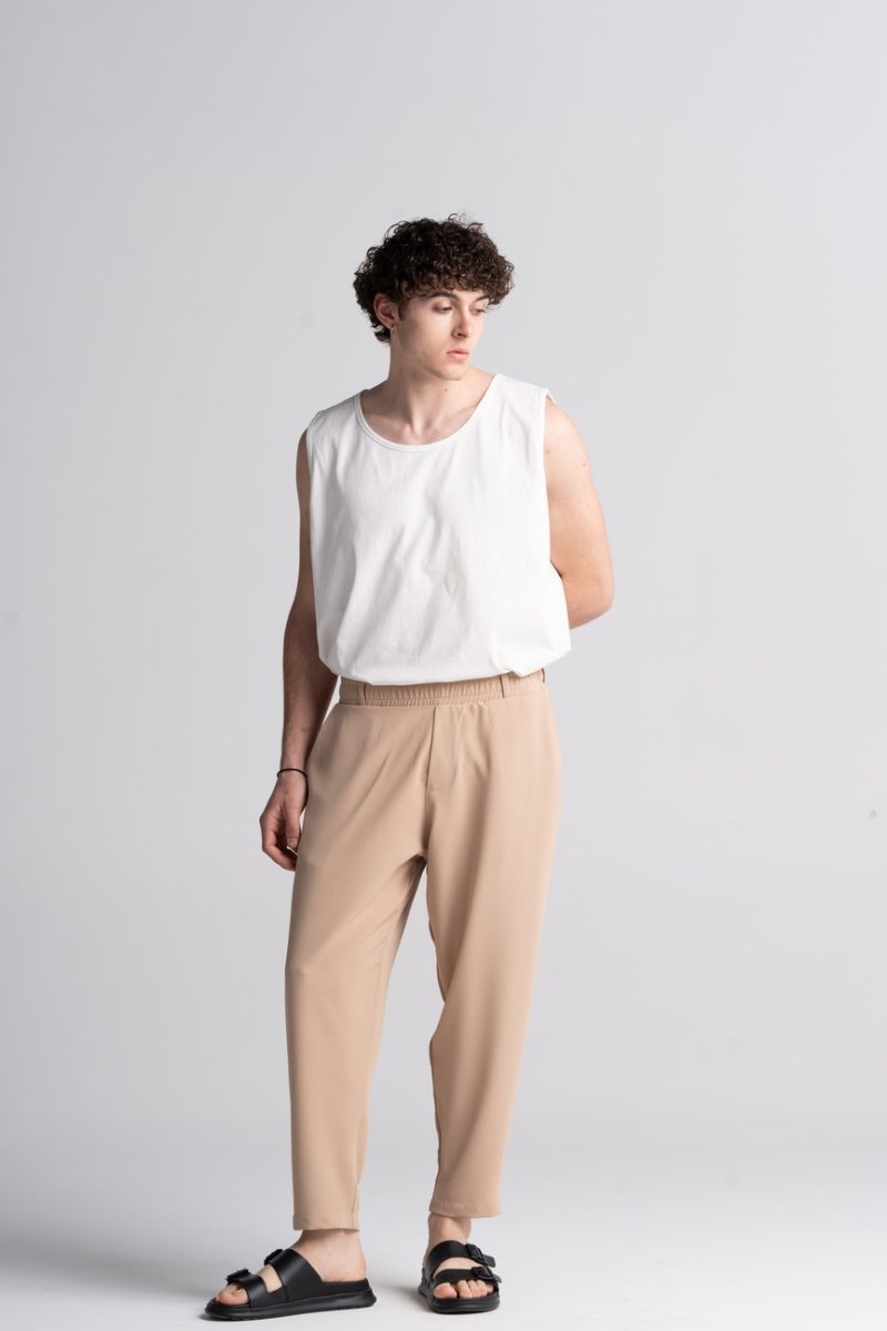 TROUSERS WITH REGULAR FIT ELASTIC