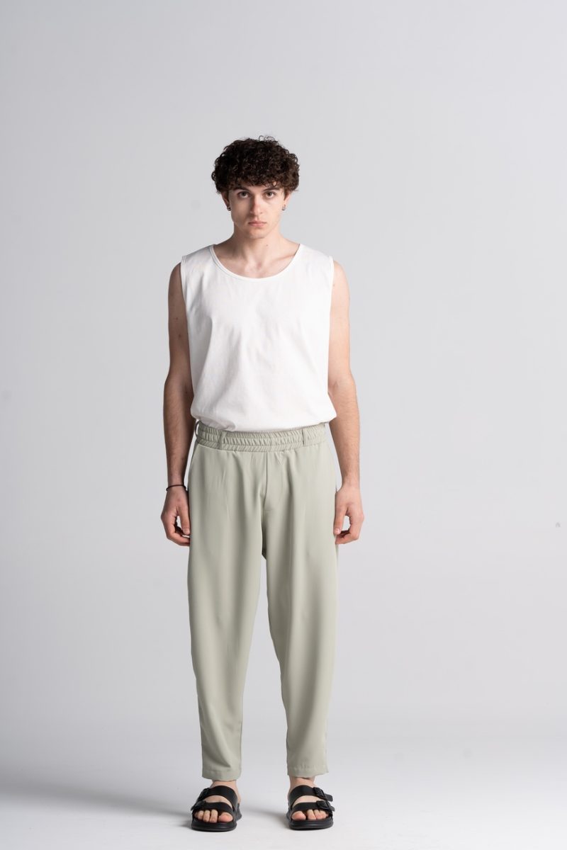 TROUSERS WITH REGULAR FIT ELASTIC