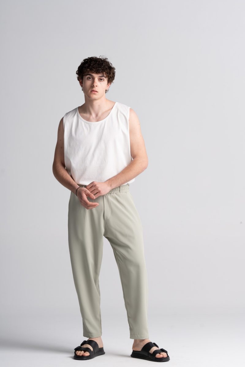 TROUSERS WITH REGULAR FIT ELASTIC