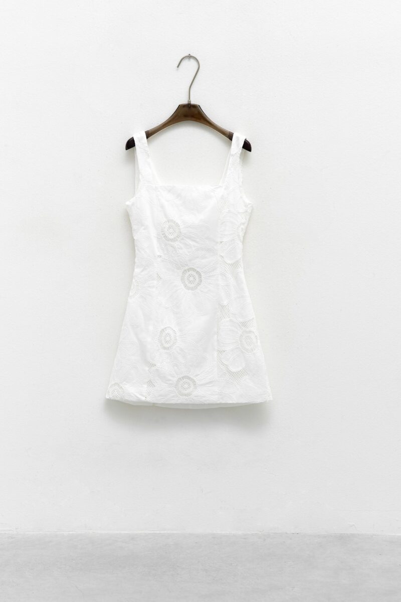 SANGALLO DRESS WITH FLORAL EMBROIDERY