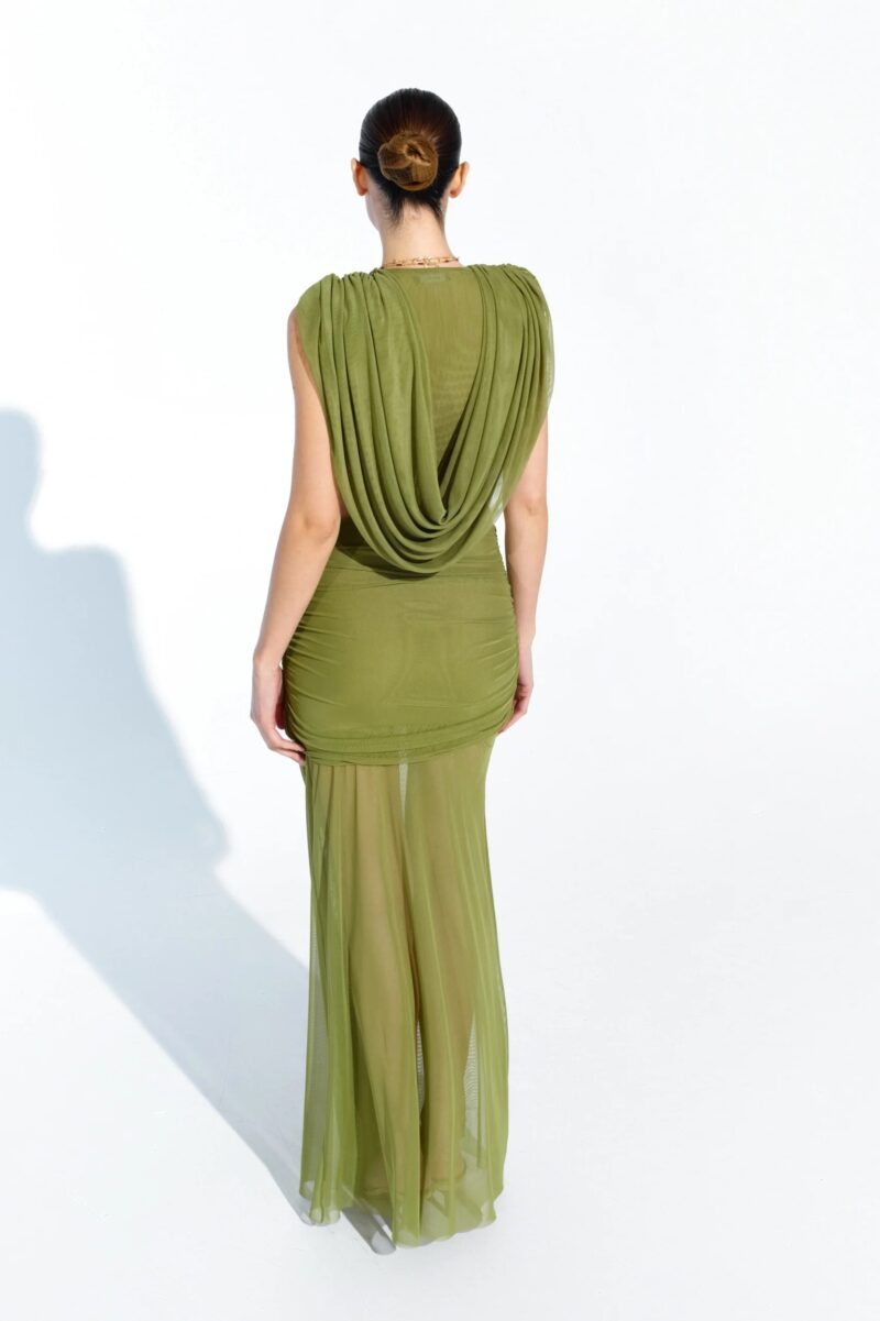 TULLE MAXI DRESS GREEN