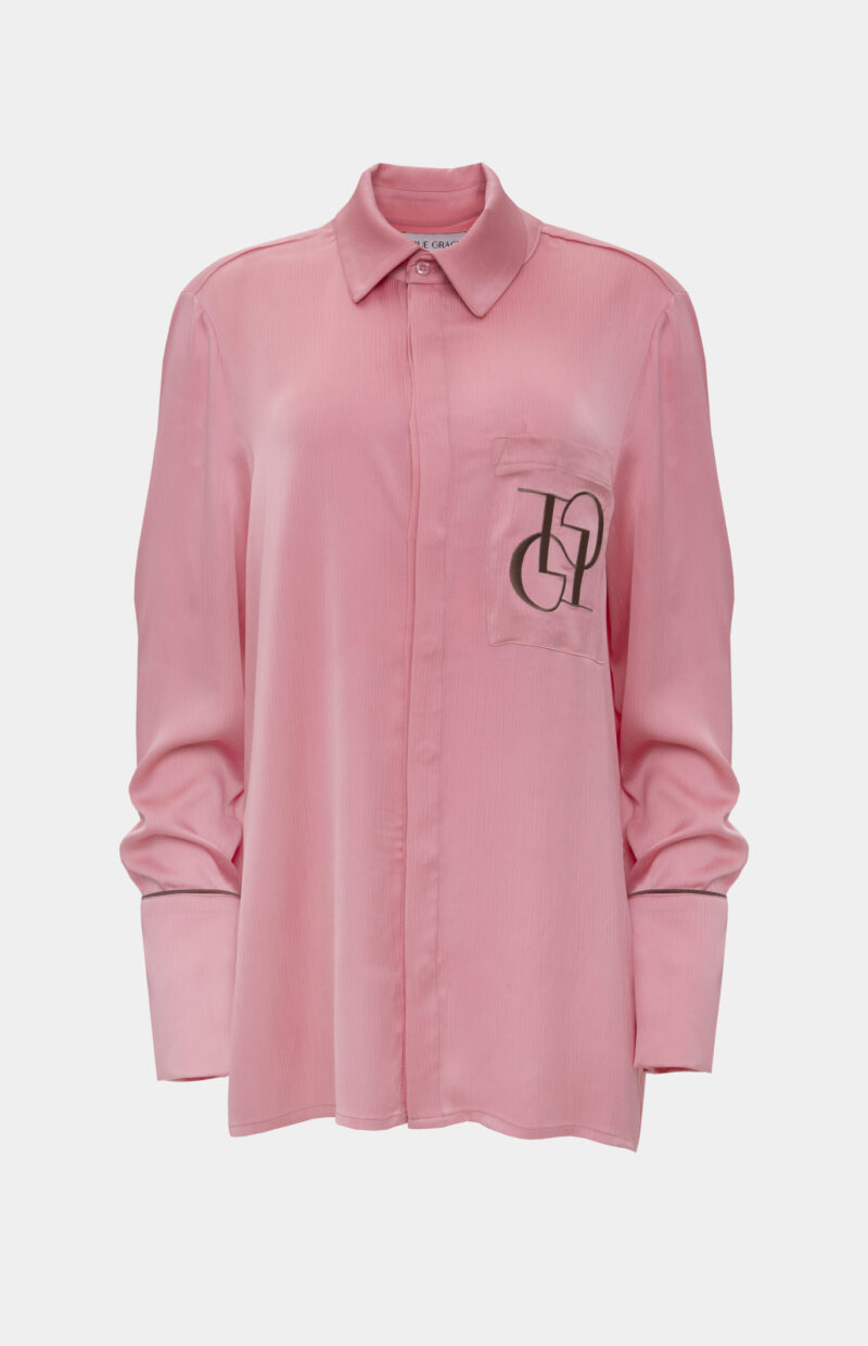 Bijama Shirt Pink With Logo – True Grace Design