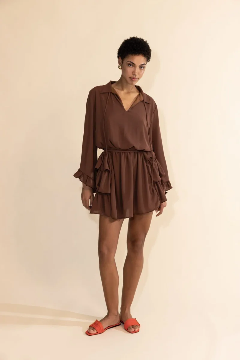 Mabel Dress Chocolate Brown