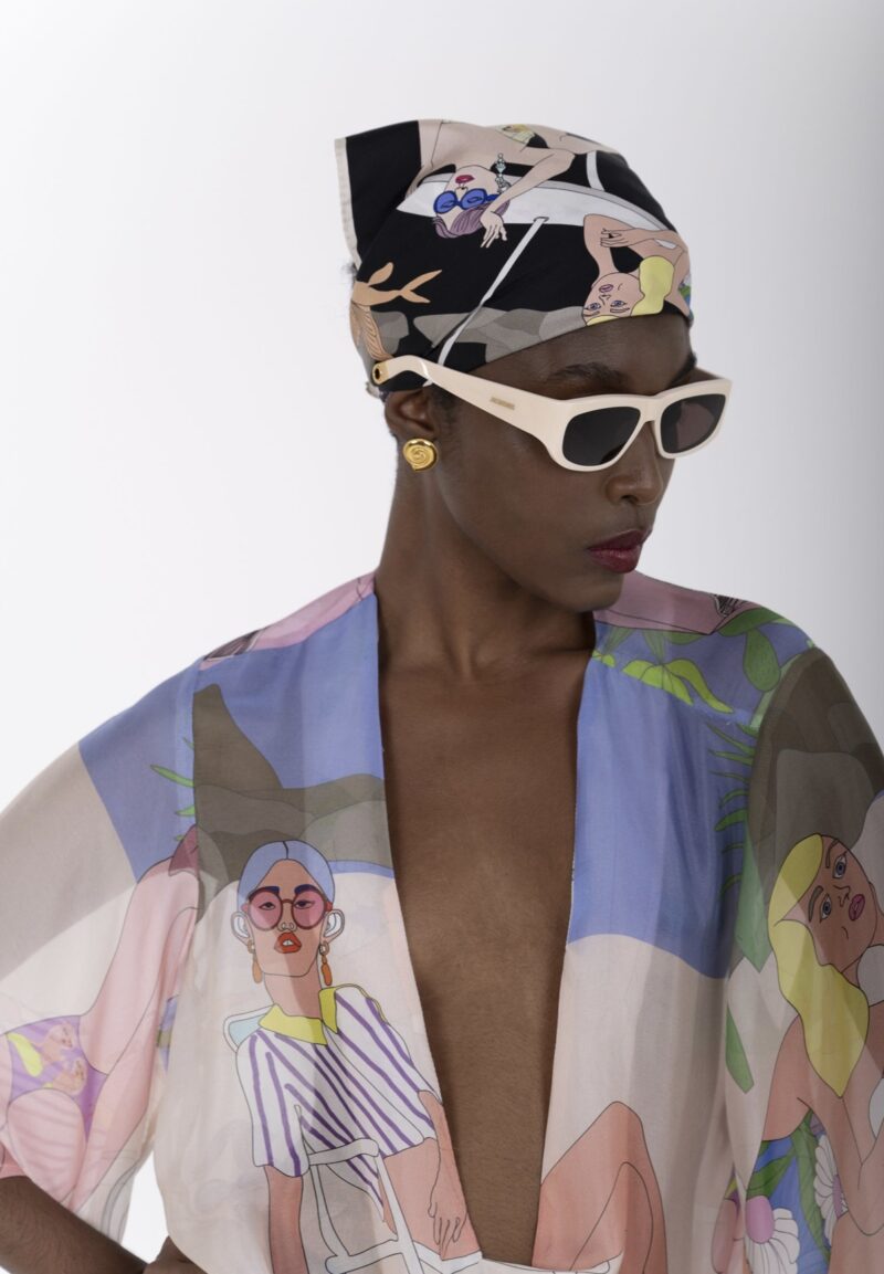 Beach Silk Scarf Black