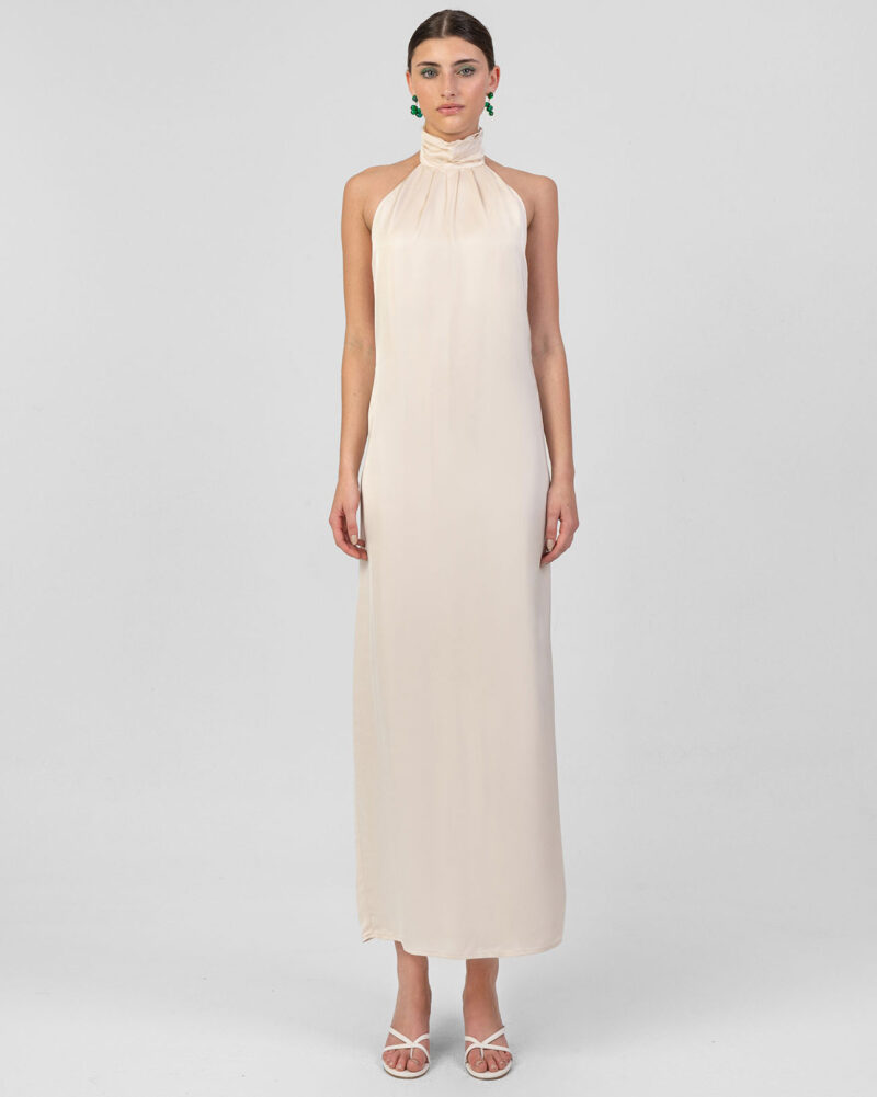 Helen Satin Dress Vanilla