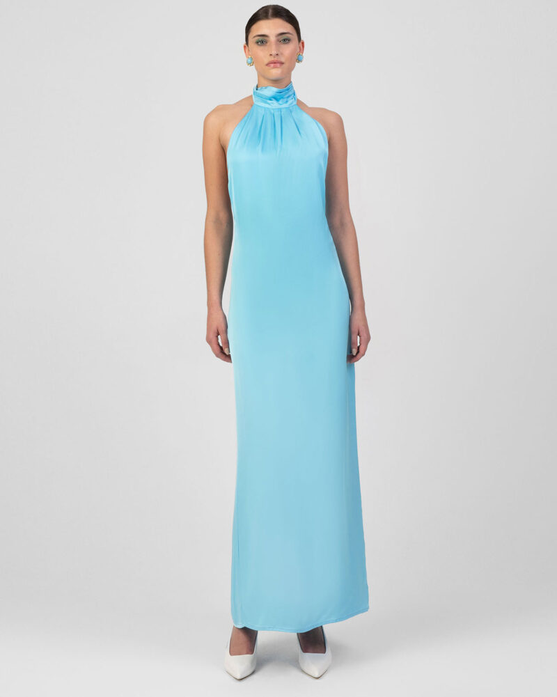 Helen Satin Dress Ciel