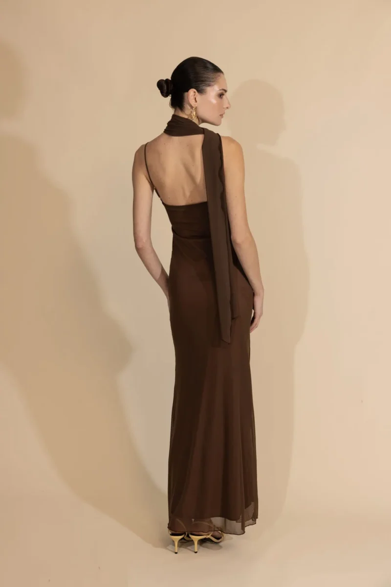 Calista Maxi Dress Dark Brown