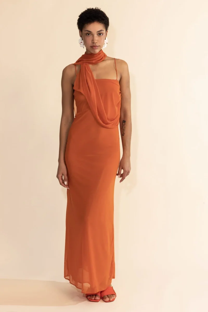Calista Maxi Dress Burnt Orange