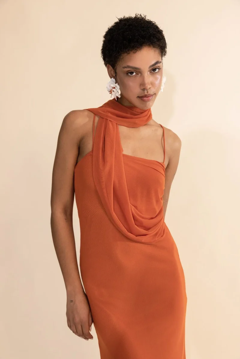 Calista Maxi Dress Burnt Orange