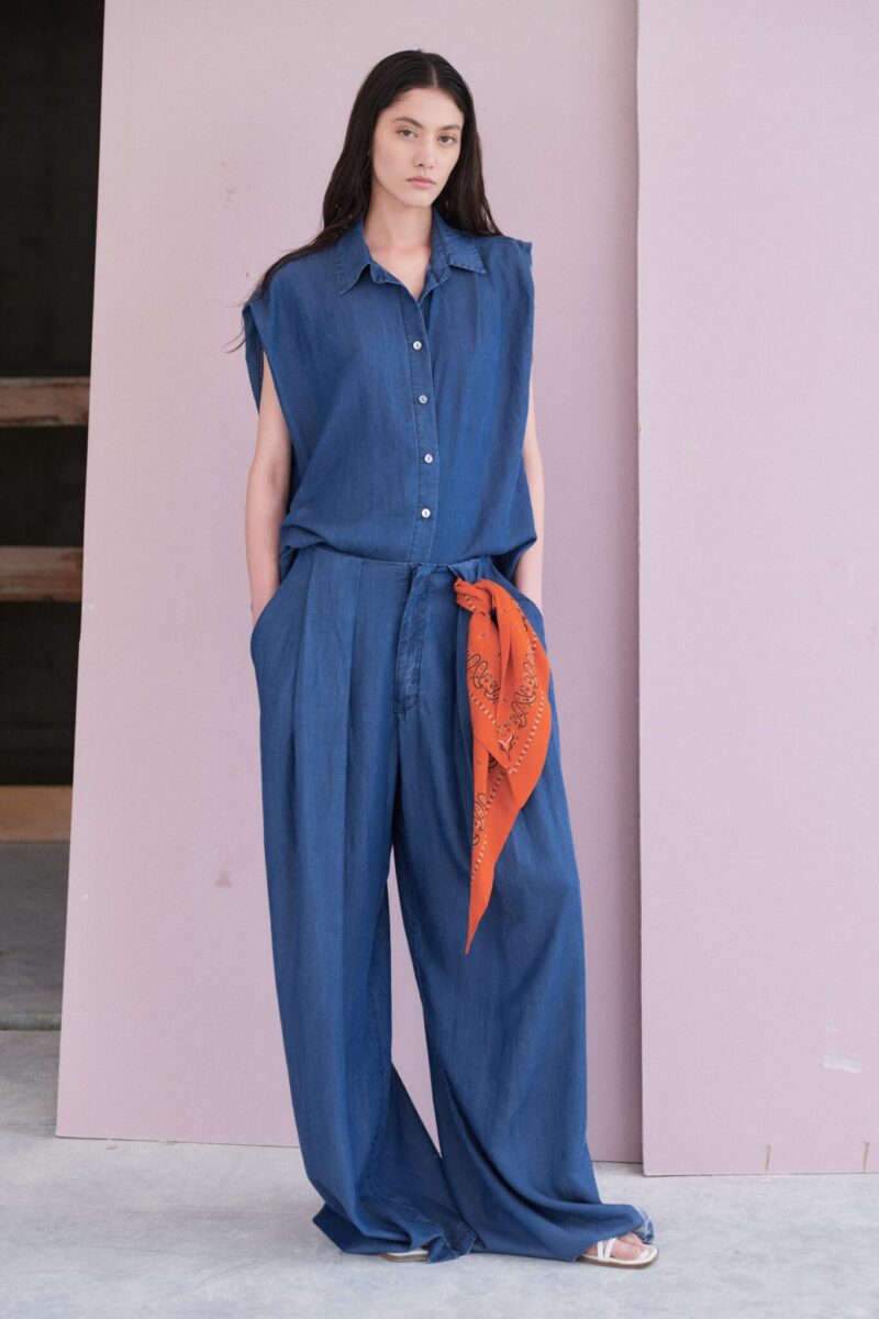 Indigo Sleeveless Denim Pants