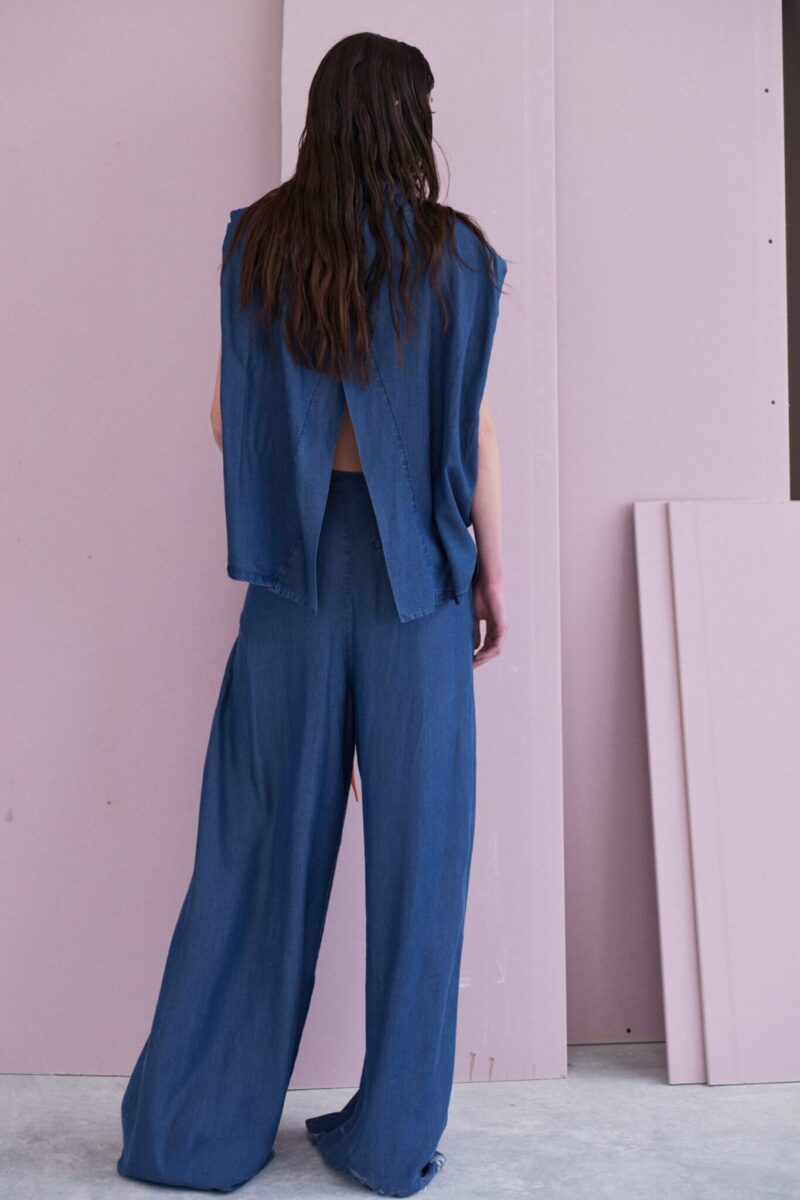 Indigo Sleeveless Denim Pants