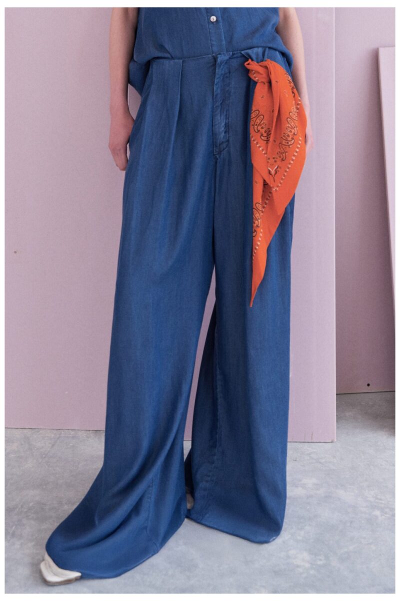 Indigo Sleeveless Denim Pants