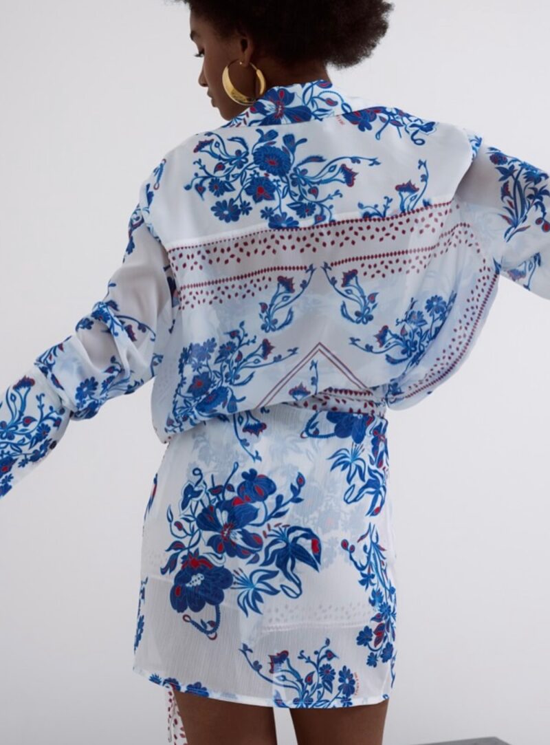 Mini Skirt Wrap With Blue Paisley – True Grace Design