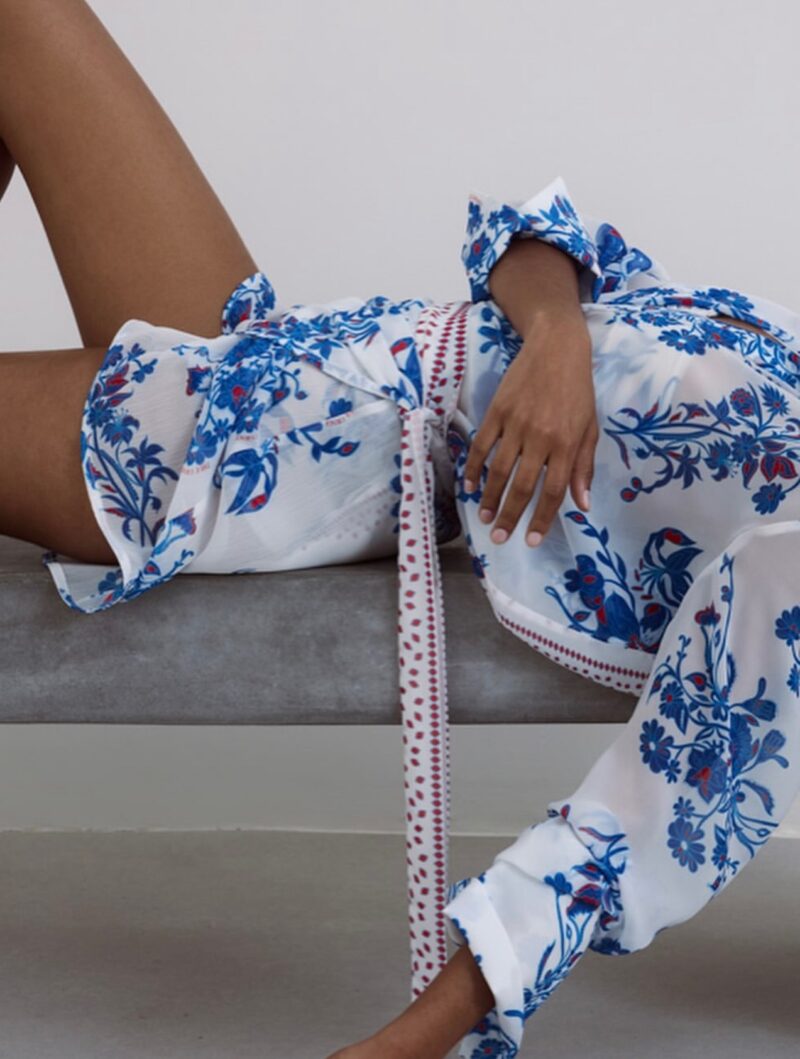 Mini Skirt Wrap With Blue Paisley – True Grace Design