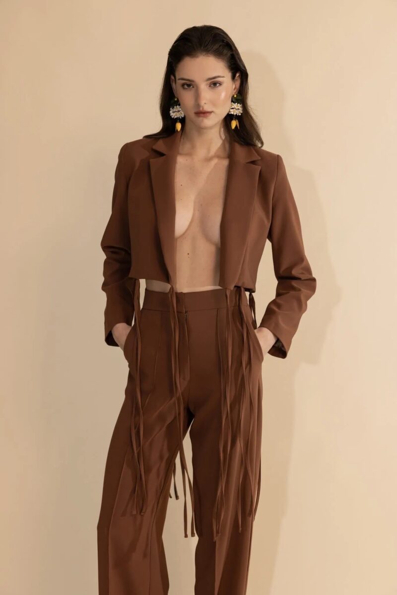 Cocoa Fringe Blazer