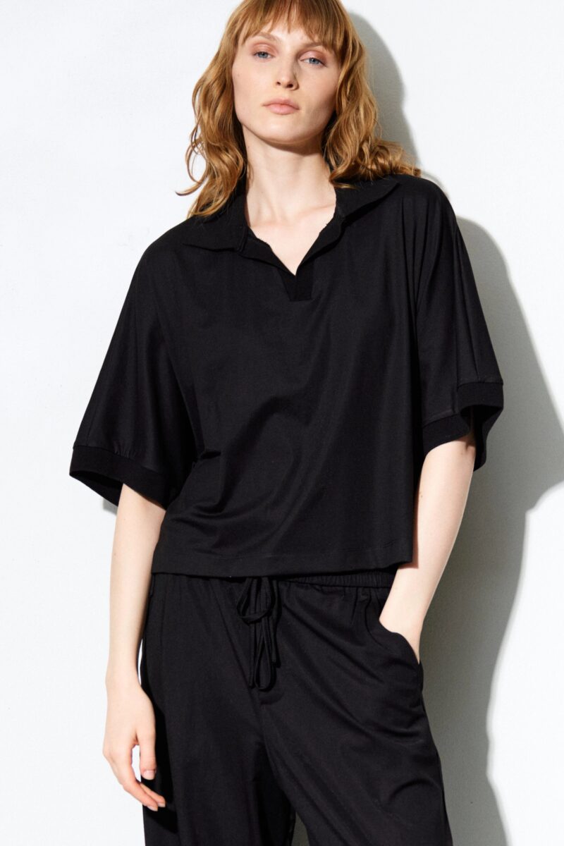 Amelie Polo T-Shirt Black