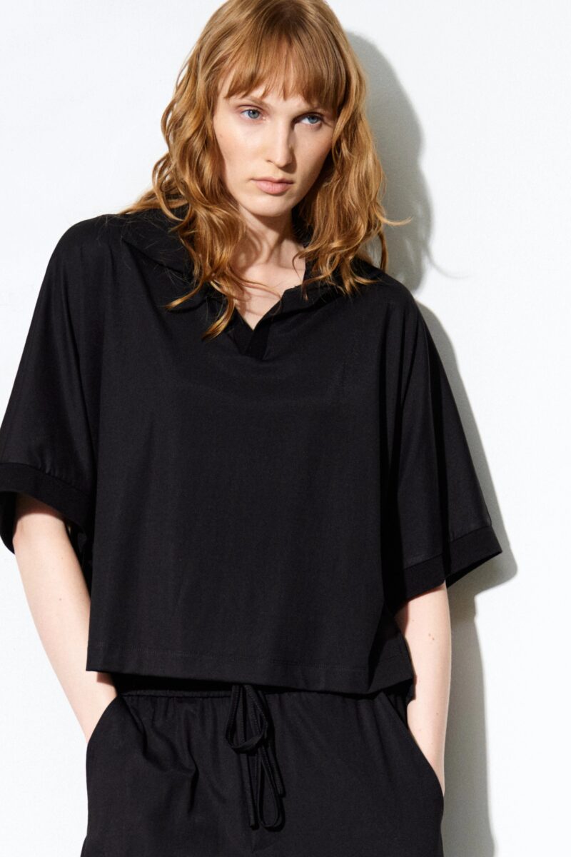 Amelie Polo T-Shirt Black